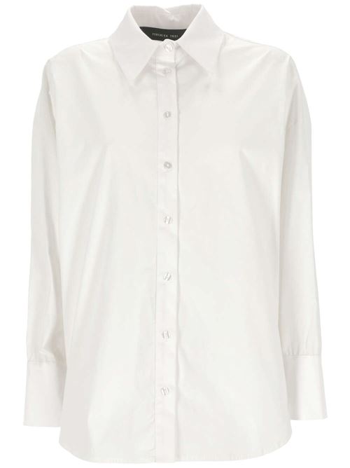 White stretch-cotton classic shirt Federica Tosi | FTE24CA1110001